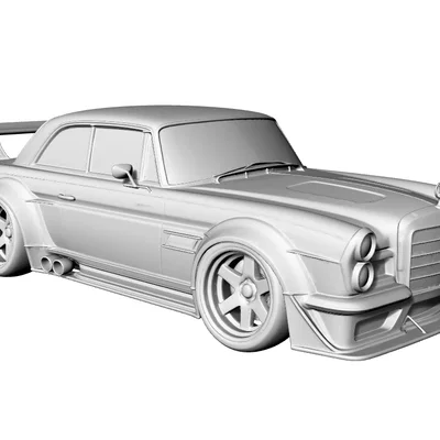 Mô hình Mercedes W111 W112 Coupé Racing Widebody in 3D