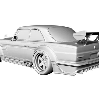 Mô hình Mercedes W111 W112 Coupé Racing Widebody in 3D