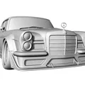 Mô hình Mercedes W111 W112 Coupé Racing Widebody in 3D - Thumbnail 5