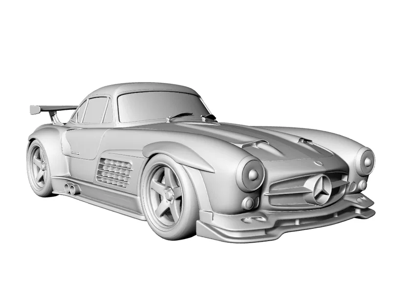 Mô hình 3D Mercedes 300 SL Gullwing W198 Racing - Chi tiết & sắc nét - Image 2