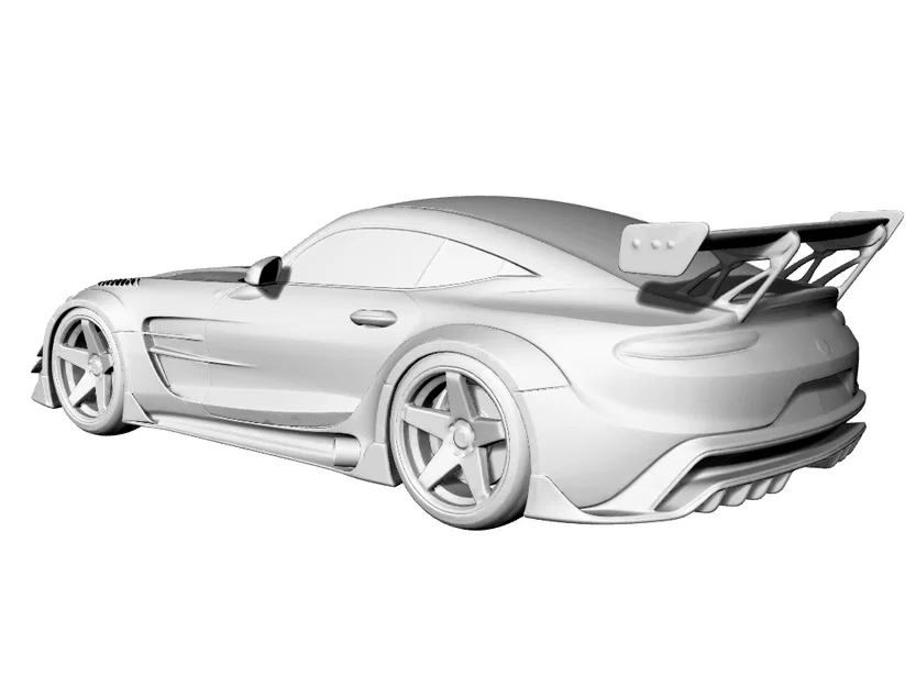 Mô hình 3D xe đua Mercedes AMG GT C190 Racing Widebody cực chất - Image 3