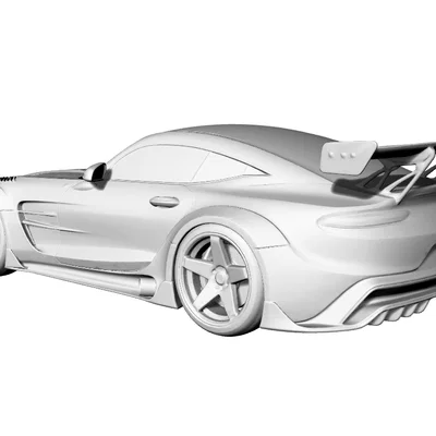 Mô hình 3D xe đua Mercedes AMG GT C190 Racing Widebody cực chất