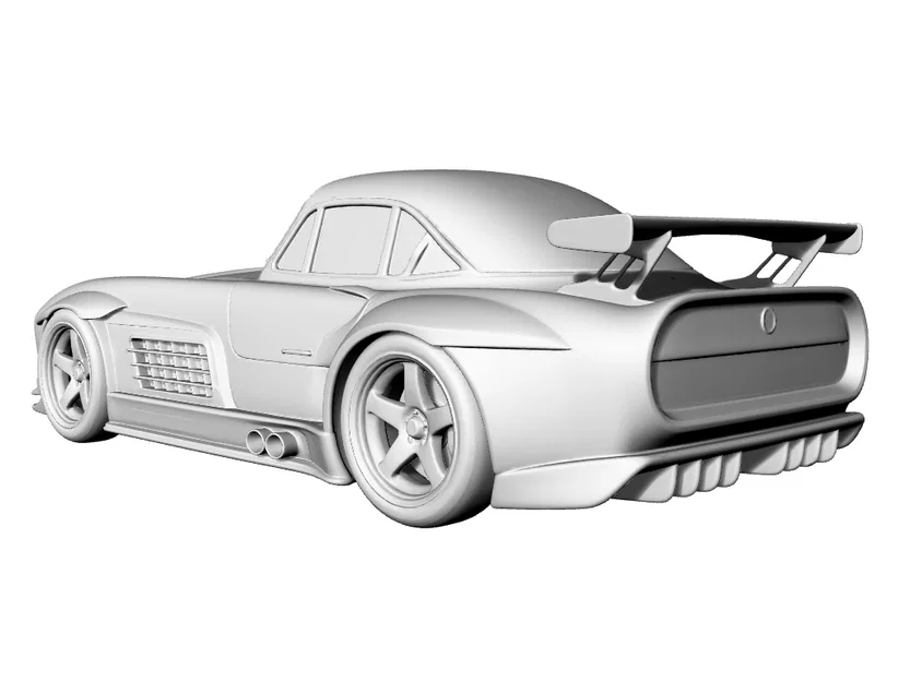 Mô hình 3D Mercedes 300 SL Gullwing W198 Racing - Chi tiết & sắc nét - Image 4