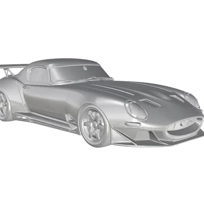 Mô hình 3D Jaguar E-Type Series 1 1961-1968 phiên bản xe đua