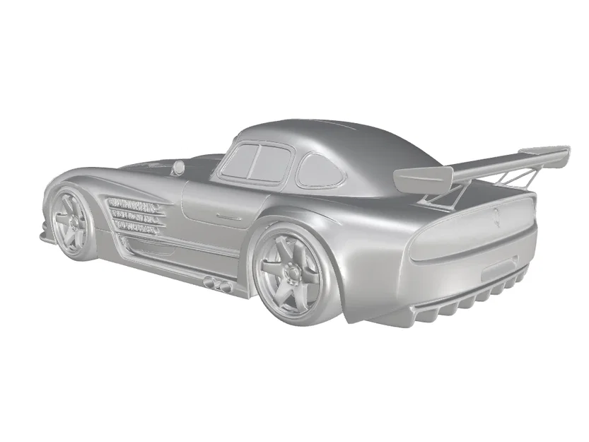 Mô hình 3D xe đua Mercedes Benz 300 SLR Uhlenhaut Coupe 1955 đẹp - Image 3