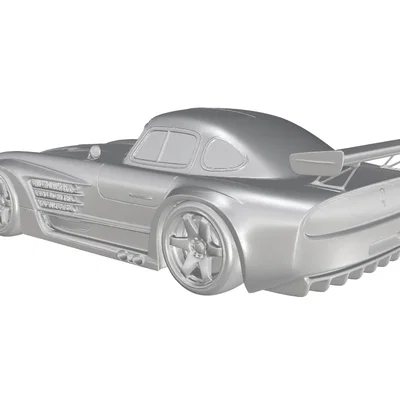 Mô hình 3D xe đua Mercedes Benz 300 SLR Uhlenhaut Coupe 1955 đẹp