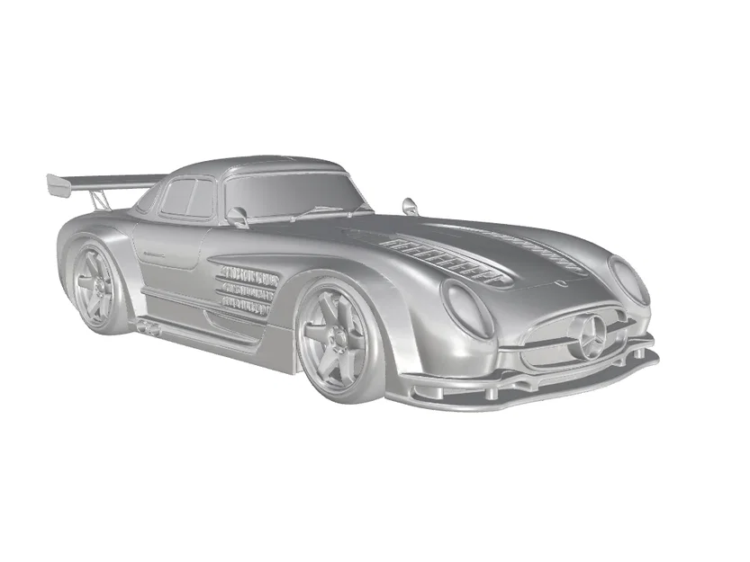 Mô hình 3D xe đua Mercedes Benz 300 SLR Uhlenhaut Coupe 1955 đẹp - Image 5