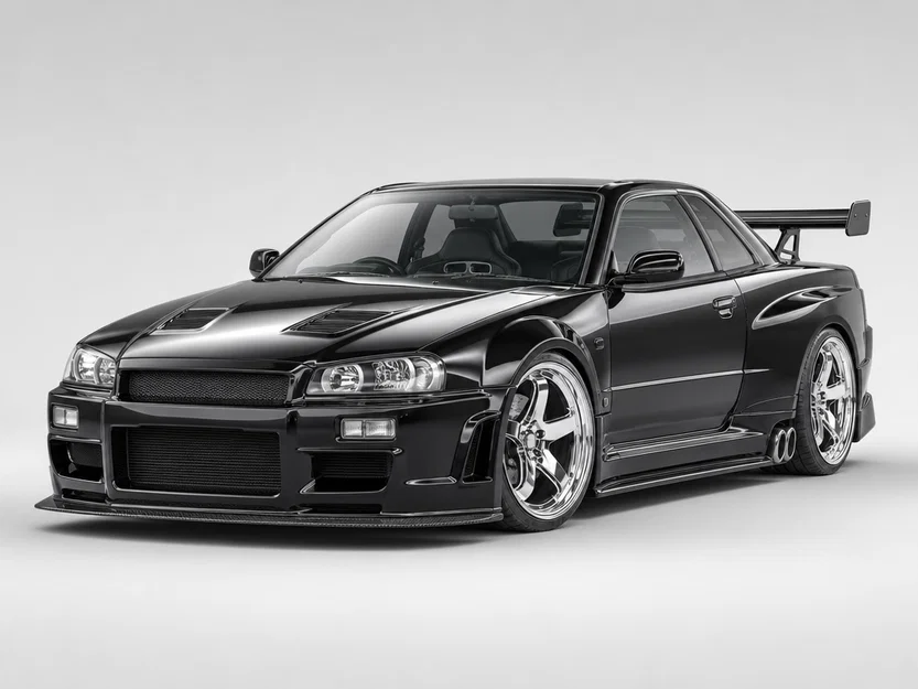 Mô hình 3D xe đua Nissan Skyline GT-R R34 V-Spec II - Image 1