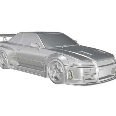 Mô hình 3D xe đua Nissan Skyline GT-R R34 V-Spec II