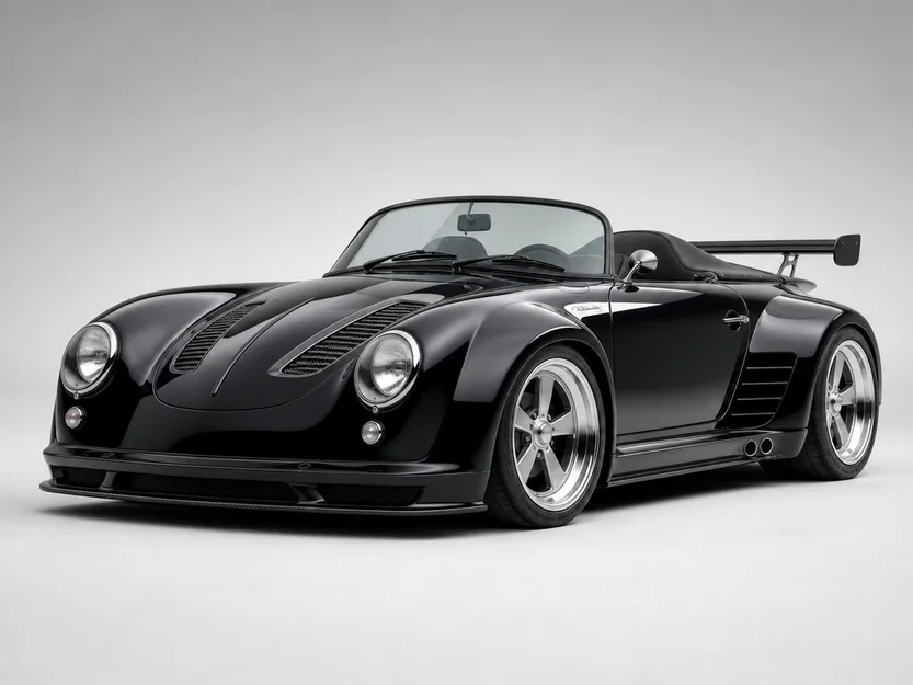 Mô hình 3D xe đua cổ điển Porsche 356 Speedster Racing sắc nét - Image 1