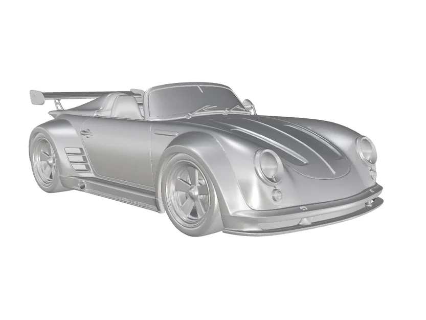 Mô hình 3D xe đua cổ điển Porsche 356 Speedster Racing sắc nét - Image 4