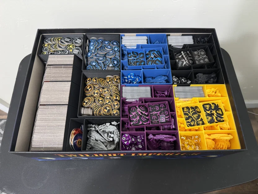 Bộ organizer Twilight Imperium 4e + PoK + TE cho bài có bọc sleeve (Không cộm nắp) - Image 1