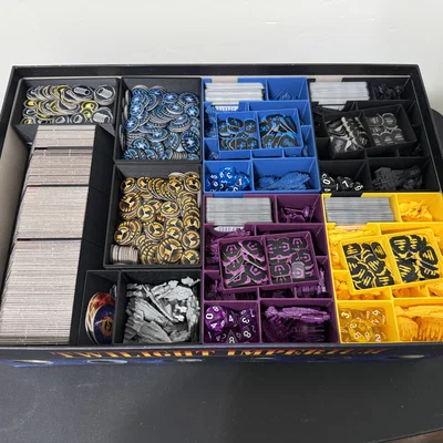 Bộ organizer Twilight Imperium 4e + PoK + TE cho bài có bọc sleeve (Không cộm nắp)