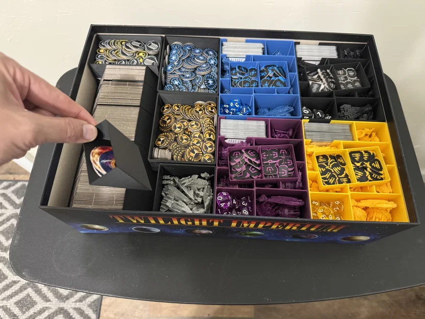 Bộ organizer Twilight Imperium 4e + PoK + TE cho bài có bọc sleeve (Không cộm nắp) - Image 2