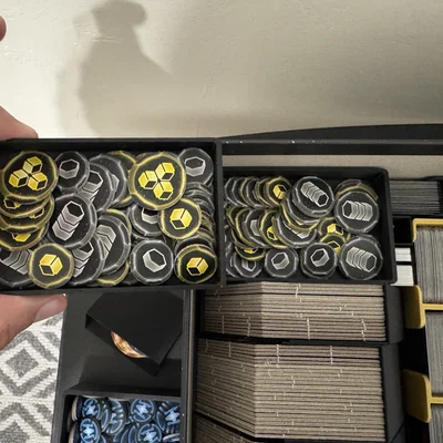 Bộ organizer Twilight Imperium 4e + PoK + TE cho bài có bọc sleeve (Không cộm nắp)
