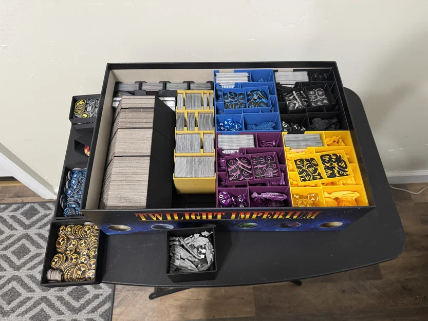 Bộ organizer Twilight Imperium 4e + PoK + TE cho bài có bọc sleeve (Không cộm nắp) - Image 5