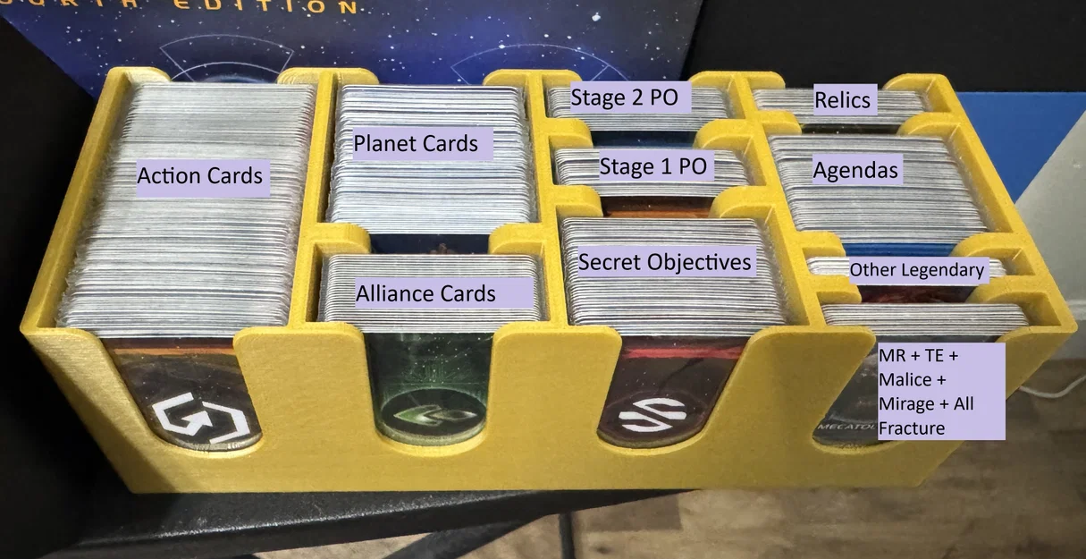 Bộ organizer Twilight Imperium 4e + PoK + TE cho bài có bọc sleeve (Không cộm nắp) - Image 15