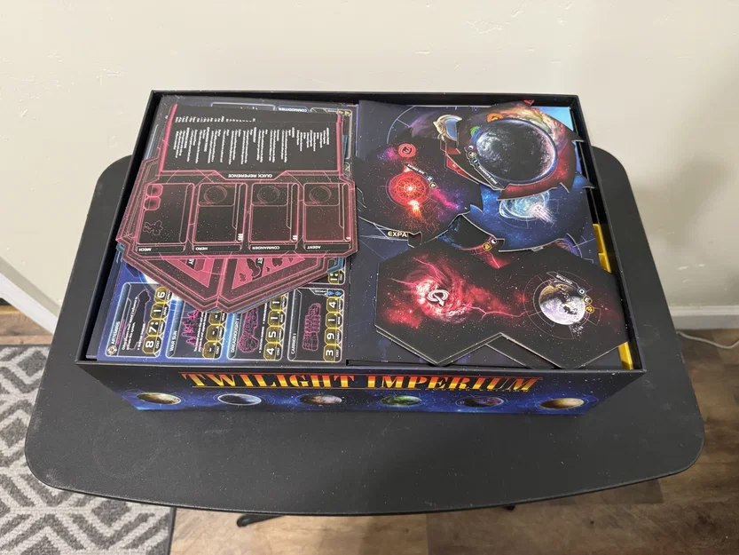 Bộ organizer Twilight Imperium 4e + PoK + TE cho bài có bọc sleeve (Không cộm nắp) - Image 21