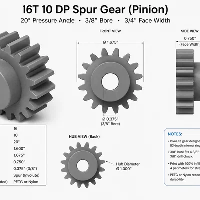 Bánh răng pinion 16 răng cho xe go-kart