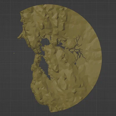 Mô hình 3D bản đồ vùng vịnh San Francisco phong cách Low Poly