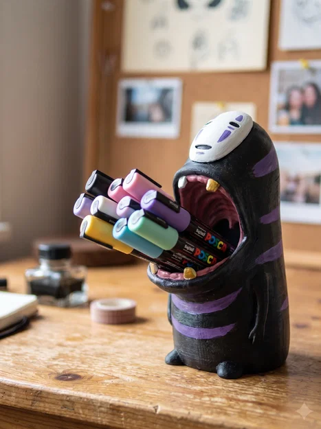 Hộp đựng bút No-Face (Vô Diện) 3D: Điểm nhấn độc đáo cho bàn làm việc - Image 1