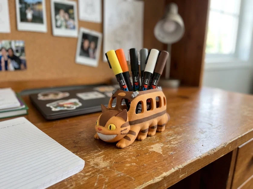 Ống cắm bút Catbus 3D - Phụ kiện bàn làm việc cho fan Ghibli - Image 2