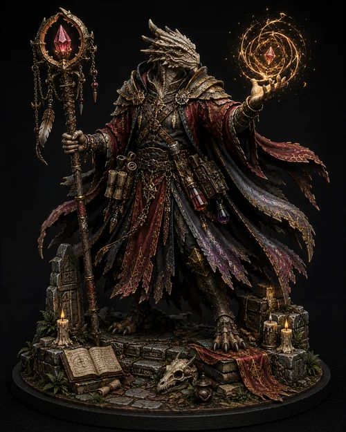 Mô hình 3D Pháp sư Dragonborn DnD cho người sưu tầm - Image 1