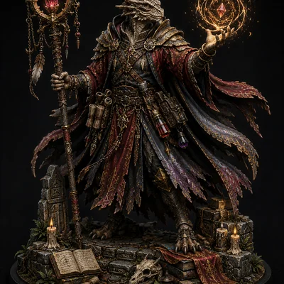 Mô hình 3D Pháp sư Dragonborn DnD cho người sưu tầm