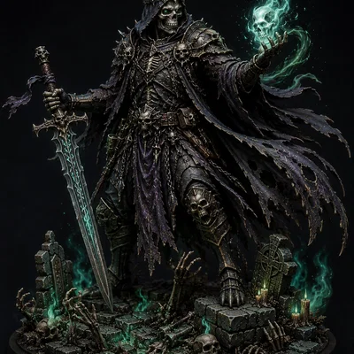 Mô hình Skeleton Death Knight (DnD) siêu chi tiết cho bàn chơi game