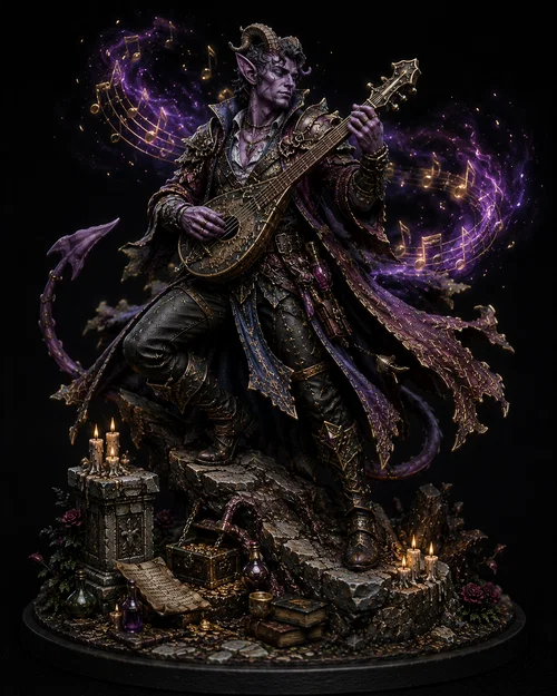 Mô hình Teifling Bard (DnD) 3D in chi tiết sắc nét cho người chơi - Image 1