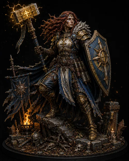 Mô hình Human Paladin Nữ tinh xảo cho trò chơi nhập vai DnD - Image 1