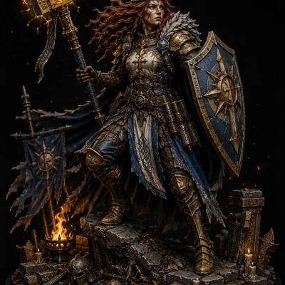 Mô hình Human Paladin Nữ tinh xảo cho trò chơi nhập vai DnD
