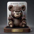 Grumpy Middle Finger Bear - Chú Gấu Gắt Gỏng Giơ Ngón Giữa Từ Bộ Sưu Tập Grumpy Animals - Thumbnail 1