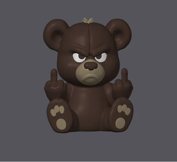 Grumpy Middle Finger Bear - Chú Gấu Gắt Gỏng Giơ Ngón Giữa Từ Bộ Sưu Tập Grumpy Animals - Image 2