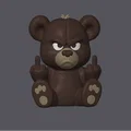 Grumpy Middle Finger Bear - Chú Gấu Gắt Gỏng Giơ Ngón Giữa Từ Bộ Sưu Tập Grumpy Animals - Thumbnail 2