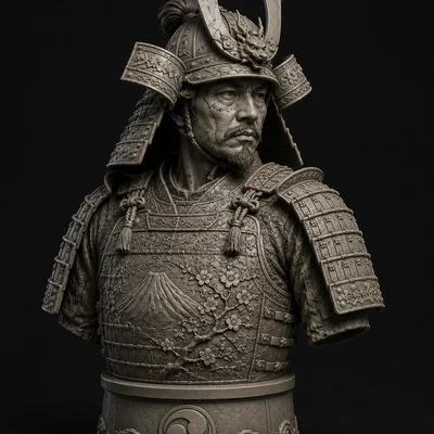 Tượng bán thân Samurai Nhật Bản