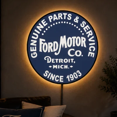 Hộp Đèn LED Ford Cổ Điển | File STL In 3D Đa Sắc
