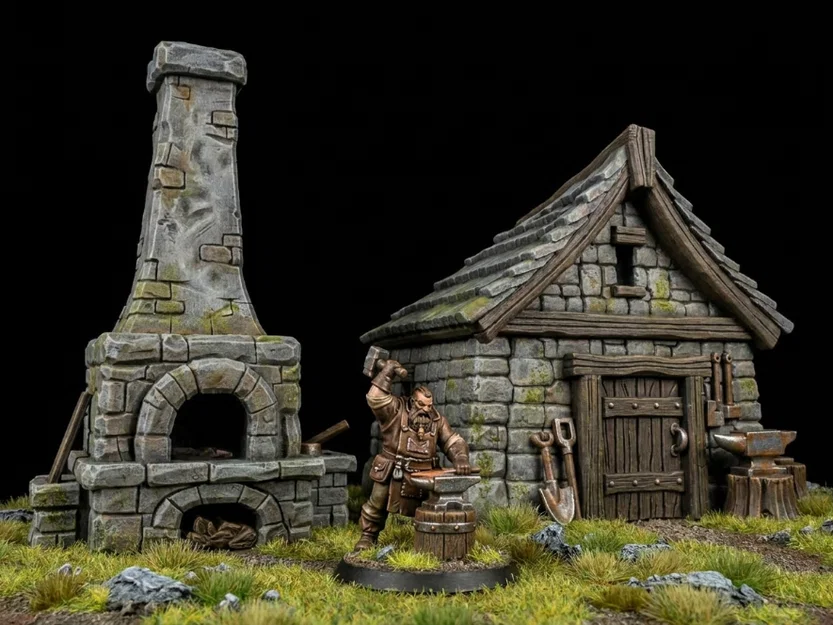 FREE Props Blacksmith – Fantasy Miniatures (File STL 32mm cho Tabletop RPG) - Image 1