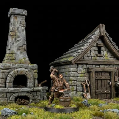 FREE Props Blacksmith – Fantasy Miniatures (File STL 32mm cho Tabletop RPG)