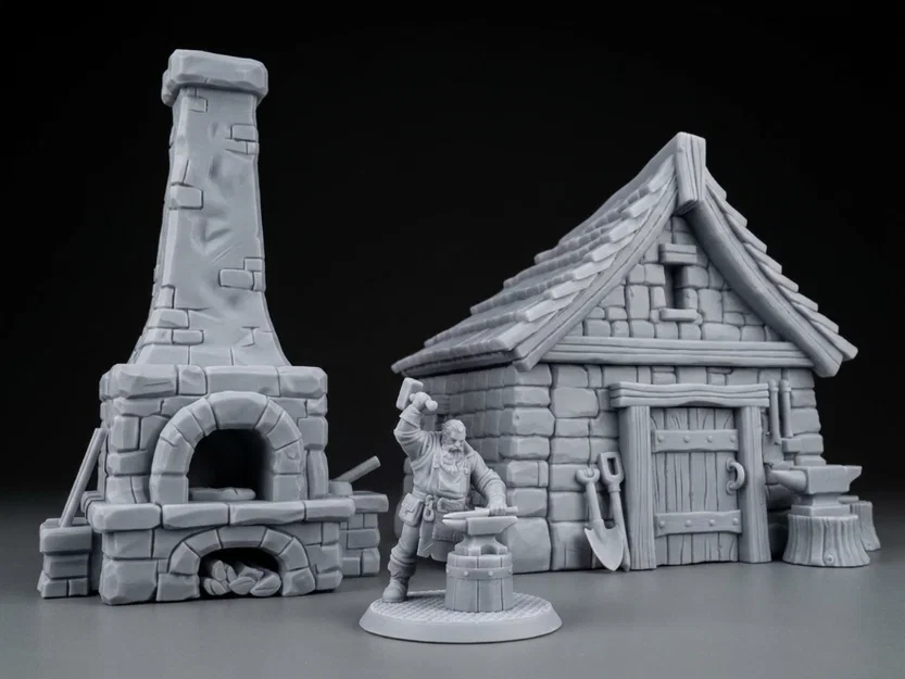 FREE Props Blacksmith – Fantasy Miniatures (File STL 32mm cho Tabletop RPG) - Image 2
