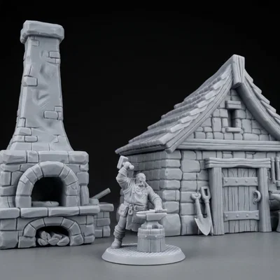 FREE Props Blacksmith – Fantasy Miniatures (File STL 32mm cho Tabletop RPG)