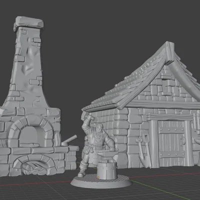 FREE Props Blacksmith – Fantasy Miniatures (File STL 32mm cho Tabletop RPG)