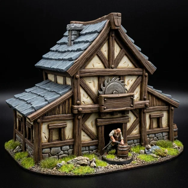 FREE Props Carpenter – Mô hình Fantasy Miniatures (File STL 32mm cho Tabletop RPG) - Image 1