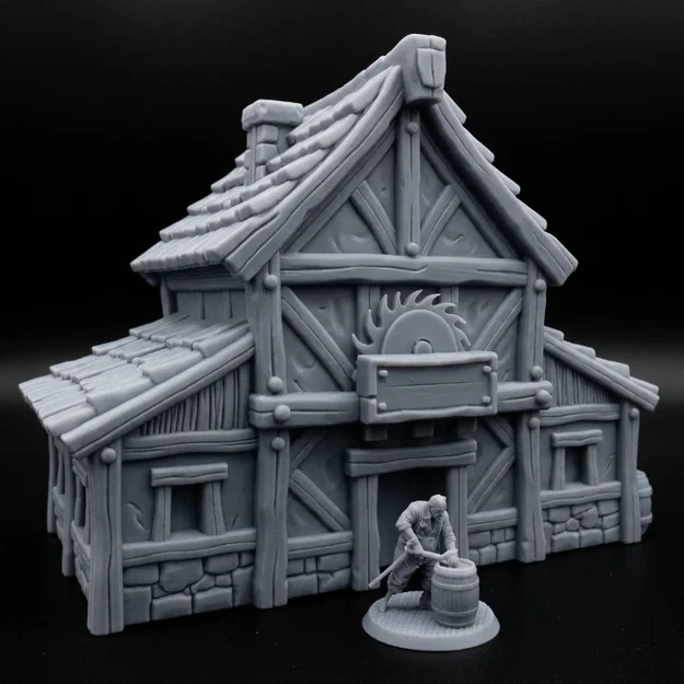FREE Props Carpenter – Mô hình Fantasy Miniatures (File STL 32mm cho Tabletop RPG) - Image 2