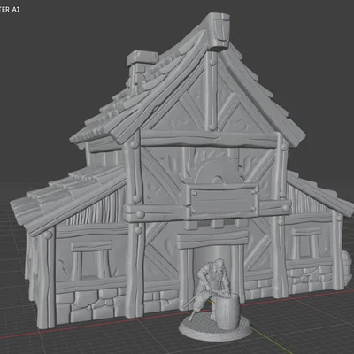 FREE Props Carpenter – Mô hình Fantasy Miniatures (File STL 32mm cho Tabletop RPG)