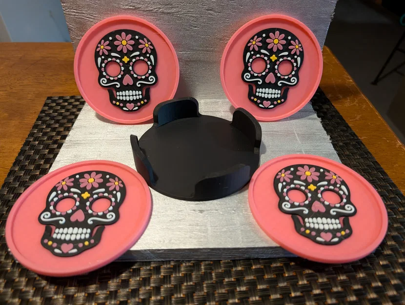 Bộ đế lót ly Sugar Skull - Image 1