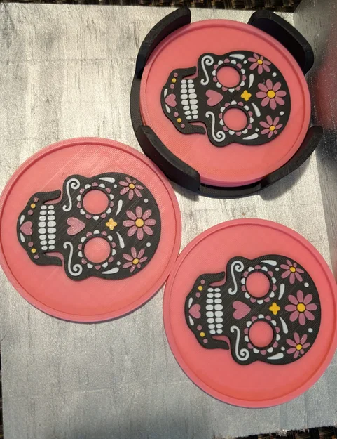 Bộ đế lót ly Sugar Skull - Image 2