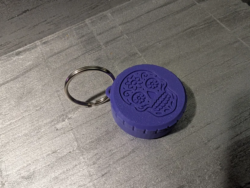 Móc Khóa Hộp Đựng Du Lịch Hình Đầu Lâu Sugar Skull - Image 2