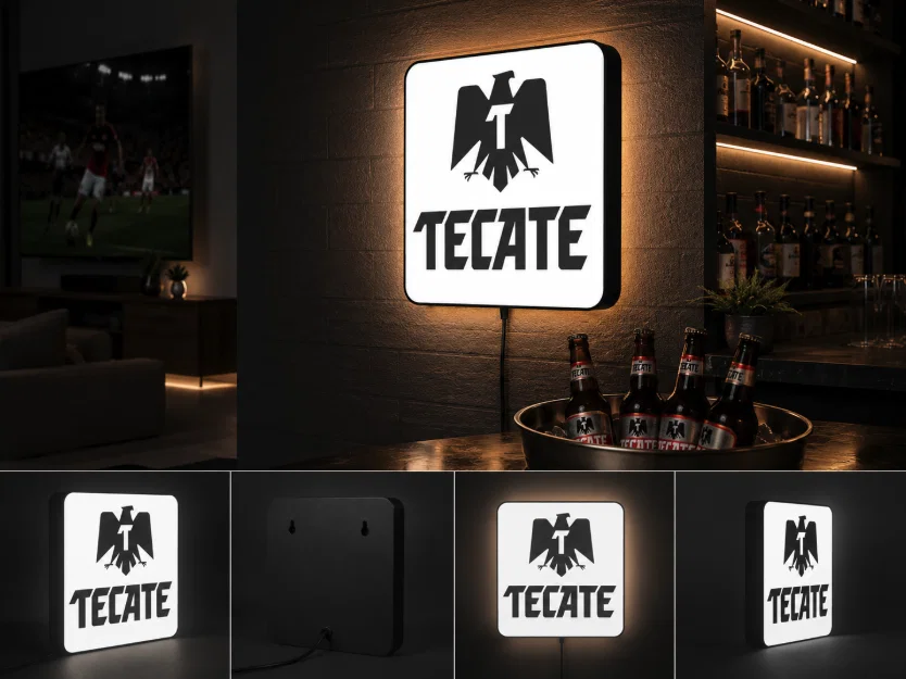 Hộp Đèn LED Bia Tecate | File 3D STL In Nhiều Màu - Image 1