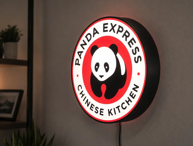 Hộp Đèn LED Panda Express | File STL In 3D Đa Màu Sắc - Image 1